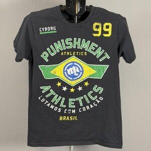 Punishment Athletics Shirt‎ Mens Medium Black Brazil Cyborg MMA Graphic Tee